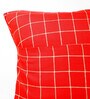 Red Geometric Cotton 18 x 18 Inches Cushion Cover