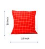 Red Geometric Cotton 18 x 18 Inches Cushion Cover