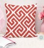 Red Cotton Geometric 24x24 inches Cushion Covers (Pack of 2)