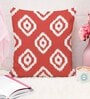 Red Cotton Geometric 24x24 inches Cushion Covers (Pack of 2)