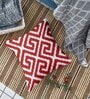 Red Cotton Geometric 24x24 inches Cushion Covers (Pack of 2)
