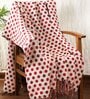 Red Cotton Geometric 80x60 Inches Sofa Throw