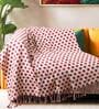Red Cotton Geometric 80x60 Inches Sofa Throw