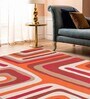 Red Cotton Geometrical 5.7 x 4 Feet Dhurries