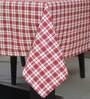 Plaid Check Red Cotton 89X59 Inch Table Cloth