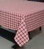 Plaid Check Red Cotton 89X59 Inch Table Cloth