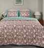 Red Cotton Polyester Fruit Print 115 GSM Double Bed Quilt
