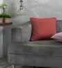 Red Cotton Polyester Solid 12x12 inches Square Cushion Cover