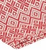 Red Cotton Woven Pattern 68 X 52 Inch Throw