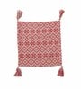 Red Cotton Woven Pattern 68 X 52 Inch Throw