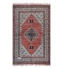 Red Cotton Screen Printed Hand Woven 8 x 5 Feet Dhurrie