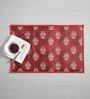 Traditional (17x11) Red & White Cotton (Set of 2) Placemat