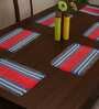 Geometric  Red Cotton 19 X 13 Inches Placemats (Set of 6)