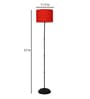 Red Cotton Shade Club Floor Lamp Iron Base