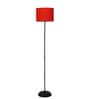 Red Cotton Shade Club Floor Lamp Iron Base