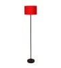 Amber Red Cotton Shade Club Floor Lamp With MDF Base