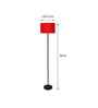 Amber Red Cotton Shade Club Floor Lamp With MDF Base