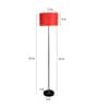 Uniquely Red Cotton Shade Club Floor Lamp With MDF Base