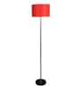 Uniquely Red Cotton Shade Club Floor Lamp With MDF Base
