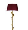 CPL Red Cotton Shade Club Floor Lamp With Metal Base