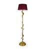 CPL Red Cotton Shade Club Floor Lamp With Metal Base