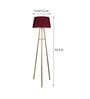 Shady Red Cotton Shade Tripod Floor Lamp With Metal Base