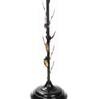 Red Cotton Shade Floor Lamp With Metal Base