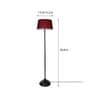 Red Cotton Shade Floor Lamp With Metal Base