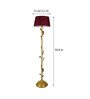 CPL Red Cotton Shade Club Floor Lamp With Metal Base