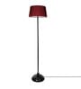 Red Cotton Shade Floor Lamp With Metal Base