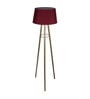 Shady Red Cotton Shade Tripod Floor Lamp With Metal Base
