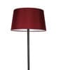 Red Cotton Shade Floor Lamp With Metal Base