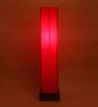 Blender Red Cotton Shade Column Floor Lamp With Wood Base