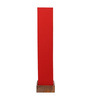 Blender Red Cotton Shade Column Floor Lamp With Wood Base
