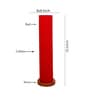 Shubra Red Cotton Shade Column Floor Lamp With Wood Base