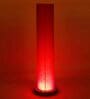 Shubra Red Cotton Shade Column Floor Lamp With Wood Base