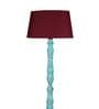 Red Cotton Shade Floor Lamp With Wooden Base