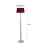 Red Cotton Shade Floor Lamp With Wooden Base