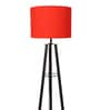 Red Cotton Shade Tripod Floor Lamp Iron Base