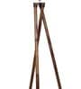 Red Cotton Shade Tripod Floor Lamp With Wooden Base