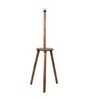 Red Cotton Shade Tripod Floor Lamp With Wooden Base