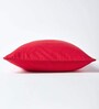 Red Cotton Solid 12x12 Inches Cushion Cover