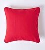 Red Cotton Solid 12x12 Inches Cushion Cover