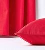Red Cotton Solid 12x12 Inches Cushion Cover