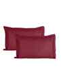 Red Cotton Solid 28x18 inches Pillow Cover Set of 2