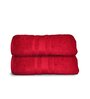 Red Cotton Solid 500 GSM Bath Towels (Set of 2)