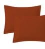 Red Cotton Solid 210TC Plain Set of 2 Pillow Covers