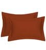 Red Cotton Solid 210TC Plain Set of 2 Pillow Covers