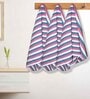 Red Cotton Striped 220 GSM Bath Towels 3 Pc