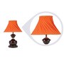 Ashley Orange Fabric Shade Night Lamp With Metal Base